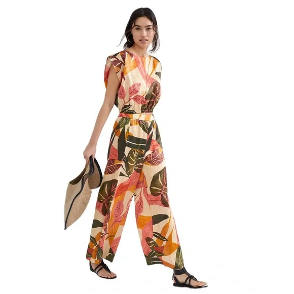 🔥NOT AVAILABLE 🔥🔥Anthropologie Palms Printed Pant Set - Picture 1 of 5